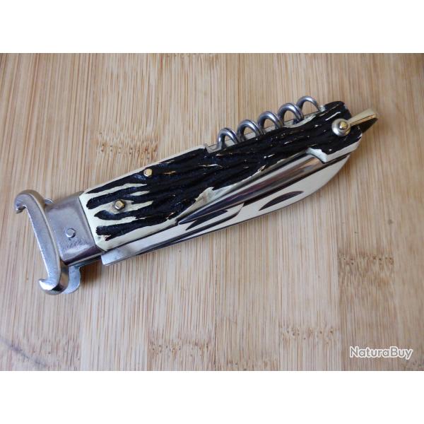 Ancien couteau pliant multifonctions chasse en 4 pi�ces proche NEUF