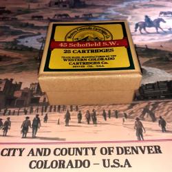 45 SW Schofield (Western Colorado Cartridges): Reproduction boite munitions (vide) WCC 14585399
