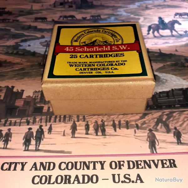 45 SW Schofield (Western Colorado Cartridges): Reproduction boite munitions (vide) WCC 14585399
