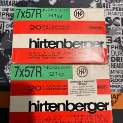 ENCHERES 1� - 40 MUNITIONS HIRTENBERGER 7X57R 9.1G NOSLER