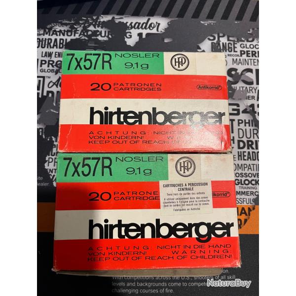 ENCHERES 1� - 40 MUNITIONS HIRTENBERGER 7X57R 9.1G NOSLER