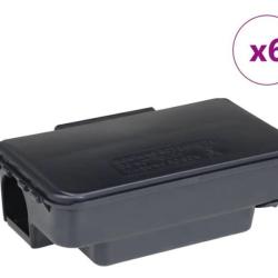 Pi&egrave;ges souris polypropyl&egrave;ne noir 22x12,5x7,5 cm s&eacute;curit&eacute; enfants 6 pcs