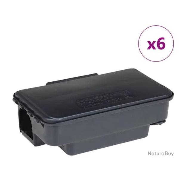 Pi�ges souris polypropyl�ne noir 22x12,5x7,5 cm s�curit� enfants 6 pcs