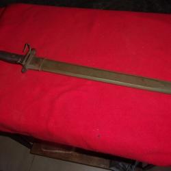 Tr&egrave;s belle baionnette longue US WWll fourreau marquage USN peu courant