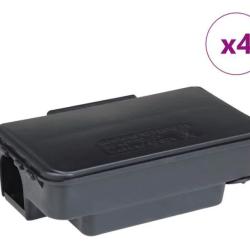 Pi&egrave;ges souris polypropyl&egrave;ne noir 22x12,5x7,5 cm s&eacute;curit&eacute; enfants 4 pcs