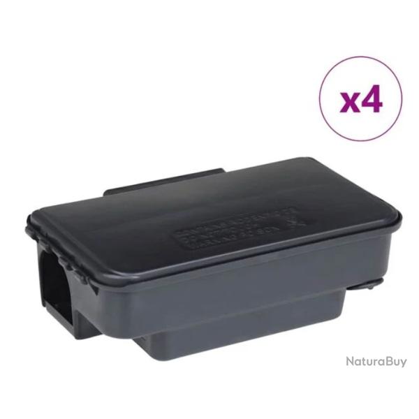 Pi�ges souris polypropyl�ne noir 22x12,5x7,5 cm s�curit� enfants 4 pcs