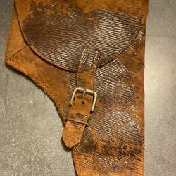 Ancien &eacute;tui pistolet civil en cuir