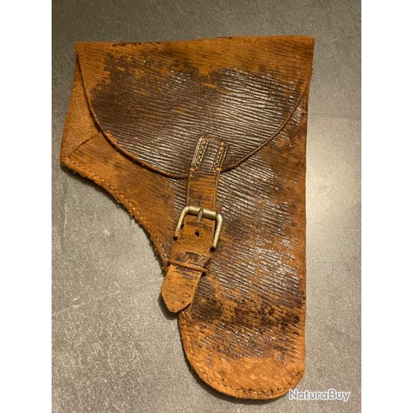 Ancien �tui pistolet civil en cuir