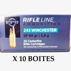 10 Boite de Balles Partizan Calibre 243 Win 90gr SP