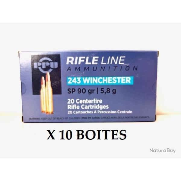 10 Boite de Balles Partizan Calibre 243 Win 90gr SP
