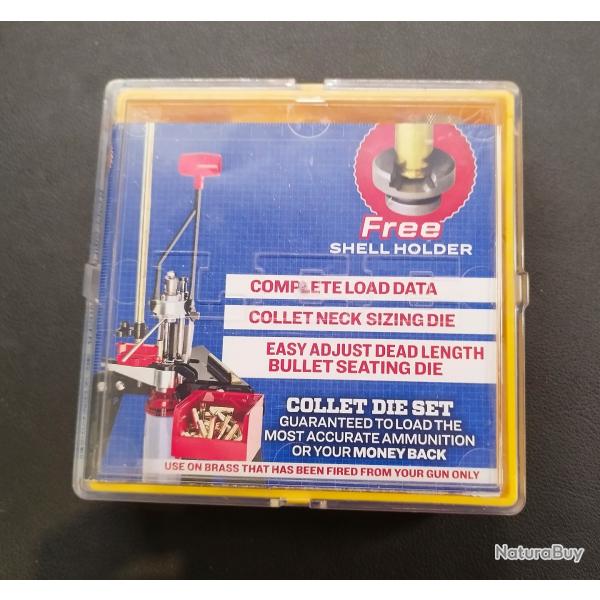 JEU D'OUTILS LEE 90712 2P COLLET NECK SIZING AVEC SUPPORT DOUILLE 6.5X55