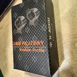 Colliers Vector Optics 34 mm hauteur medium (35mm) Neufs.