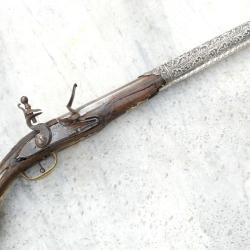 GUERRE EMPIRE pistolet ARGENT d'ar&ccedil;on silex Mameluk Mamelouk OTTOMAN &eacute;poque XVIII&egrave;me FTN25PST001