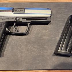 HK USP .45 ACP - Version bicolore culasse inox - Bo&icirc;te d'origine - Tr&egrave;s peu tir&eacute;