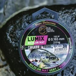 NYLON DELACOSTE LUMIX BICOLOR MAT VERT/ROSE 100M 0.181 mm