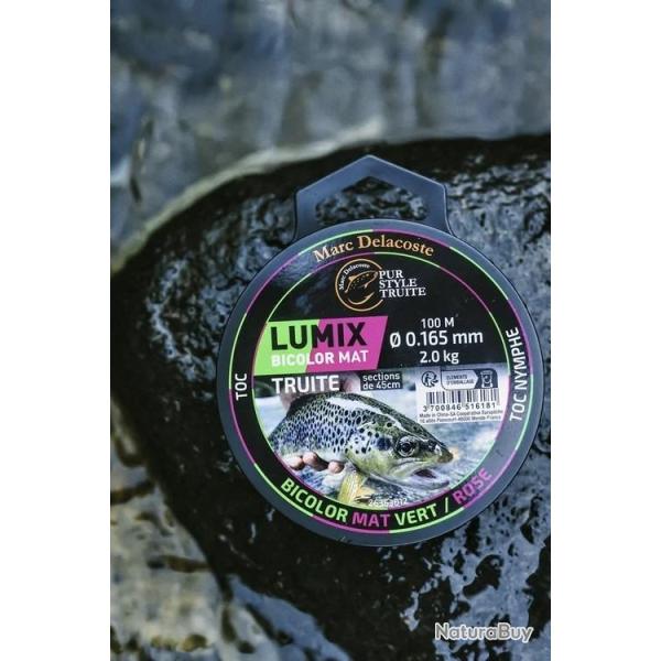 NYLON DELACOSTE LUMIX BICOLOR MAT VERT/ROSE 100M 0.148