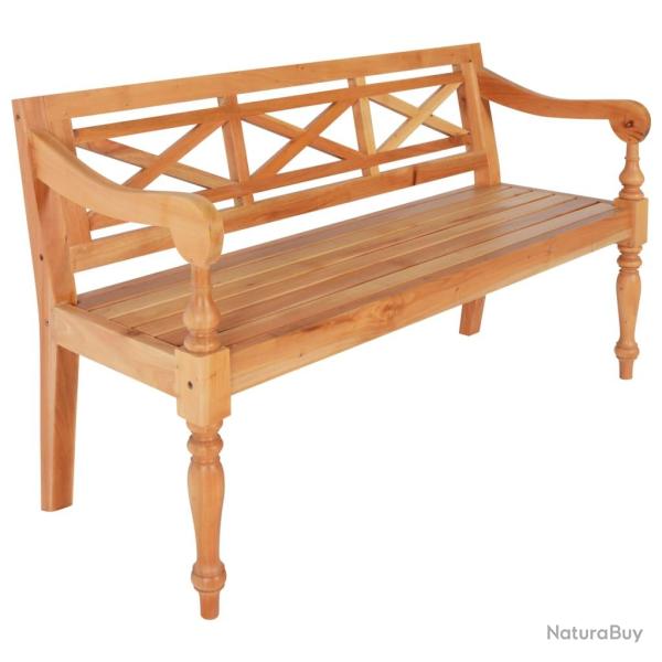 Banc de jardin banquette batavia 123 x 50 x 81 cm bois d'acajou massif marron clair 02_0010781