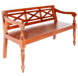 Banc de jardin banquette batavia 123 x 50 x 81 cm bois d'acajou massif marron fonc&eacute; 02_0010923