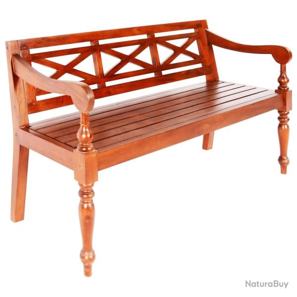 Banc de jardin banquette batavia 123 x 50 x 81 cm bois d'acajou massif marron fonc� 02_0010923
