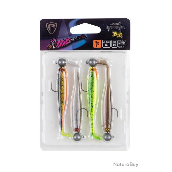 Pack Fox Rage Mini Tiddler Mixed Colour Pack Loaded 8cm 5g 8cm Par 4 Multicolore