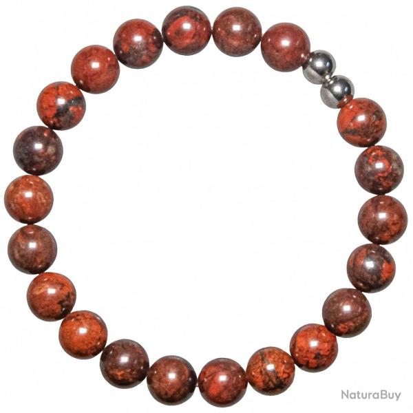 Bracelet en jaspe breschia - Perles rondes 8 mm