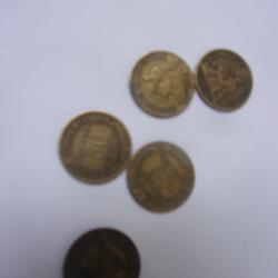 5 PIECES  "BON POUR 50 CENTIMES" de la chambre du commerce et industries (5 X 50 centimes)
