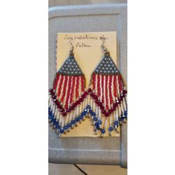 Boucles d'oreilles drapeau am&eacute;ricain
