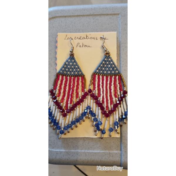 Boucles d'oreilles drapeau am�ricain