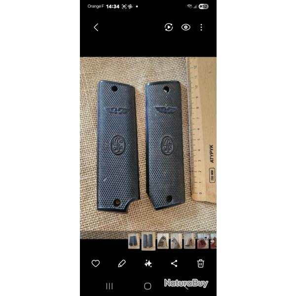 PLAQUETTES DE CROSSE QUADRILL�ES GIUSEPPE CHIESA POUR PISTOLETS ITALIENS