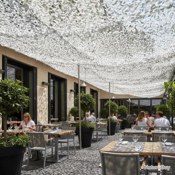 Filet d'ombrage blanc 5x5m terrasse-d�coration