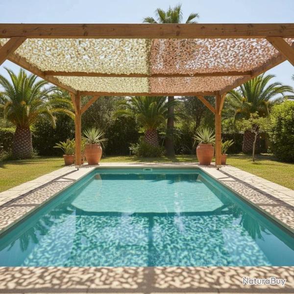 Filet d'ombrage d�sert 3x6 m d�coration -terrasse