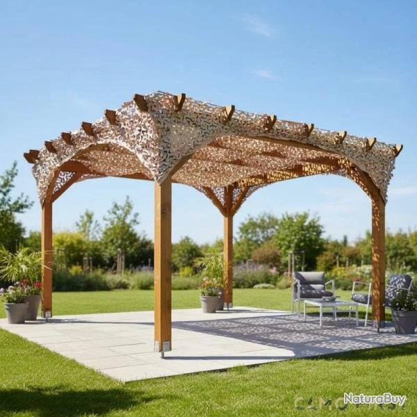 Filet de d'ombrage S-Cut 4x4 m ombrag� sable