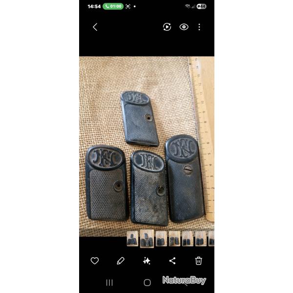 4 PLAQUETTES DE CROSSE QUADRILLEES MARQUE FN HERSTAL BROWNING