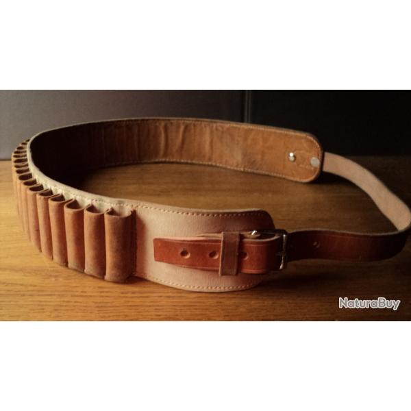 RARE Cartouchi�re TOUT CUIR, pour cartouches lisses calibre 28