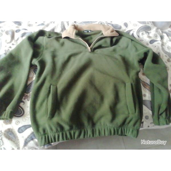 Pull polaire chaud kaki