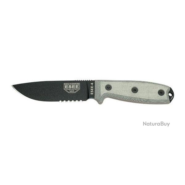 Couteau Fixe ESEE-4 - Lame Noire Mixte