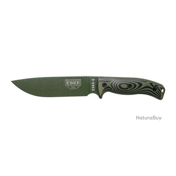 Couteau Fixe ESEE-6 - Lame Verte - Vert/Noir