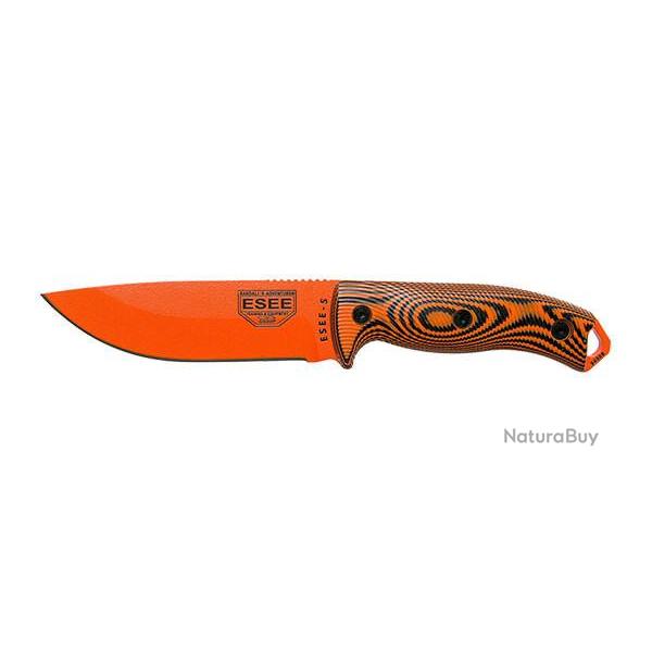 Couteau Fixe ESEE-5 - Lame Orange - Orange/Noir