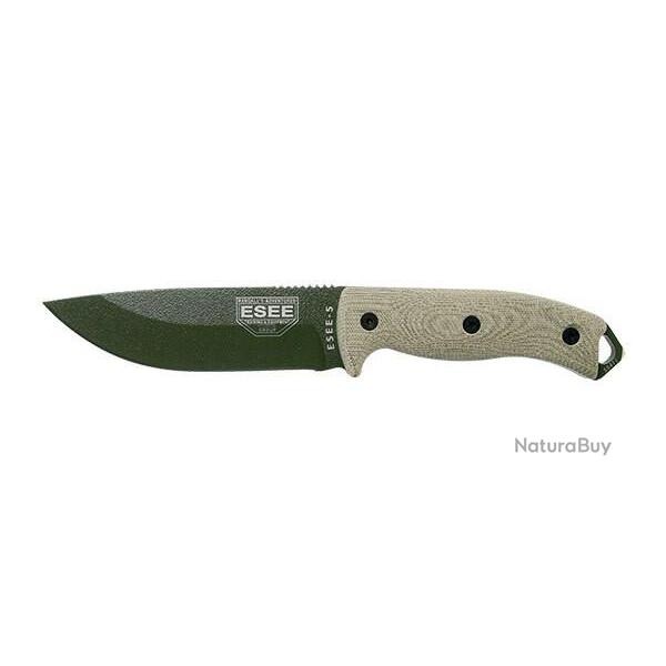 Couteau Fixe ESEE-5 - Lame Verte - Vert clair