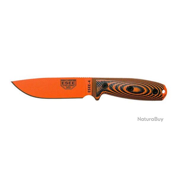 Couteau Fixe ESEE-4 - Lame Orange - Orange/Noir