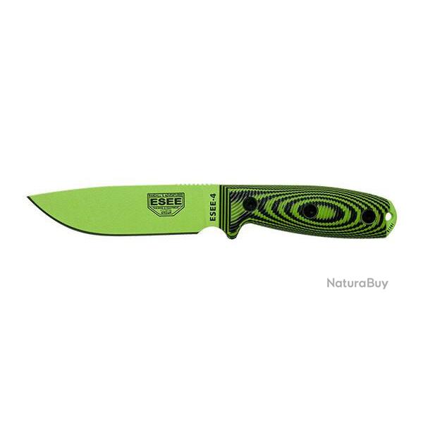 Couteau Fixe ESEE-4 - Lame Venom Green - Vert/Noir