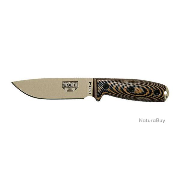 Couteau Fixe ESEE-4 - Lame D�sert - Coyote/Noir