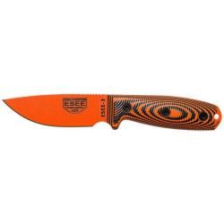 Couteau Fixe ESEE-3 - Lame Orange - Orange/Noir