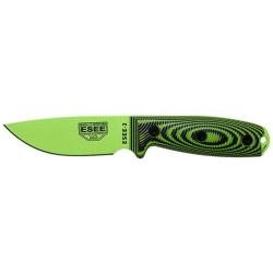 Couteau Fixe ESEE-3 - Lame Venom Green - Vert/Noir