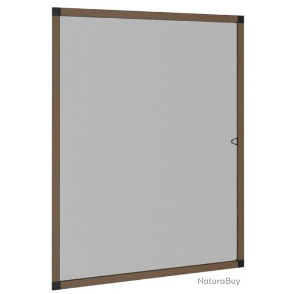 Moustiquaire fen�tre aluminium fibre verre marron 80x100 cm anti insectes