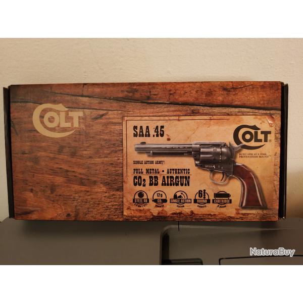 REVOLVER UMAREX COLT45 SA ARMY - 5.5'' - CO2 - CAL 4.5 MM - FINITION ANTIQUE