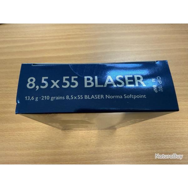 BLASER 8.5X55 BLASER 13.6G/210GR SOFTPOINT .BOITE DE 20 BALLE .VENDU PAR 2 BOITES +FRAIS PORT OFFERT
