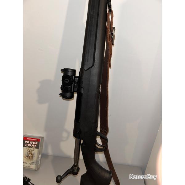 Carabine Savage Axis XP 30-06, Point Rouge Kite Optics BT1 + Balles Winchester + Housse Browning