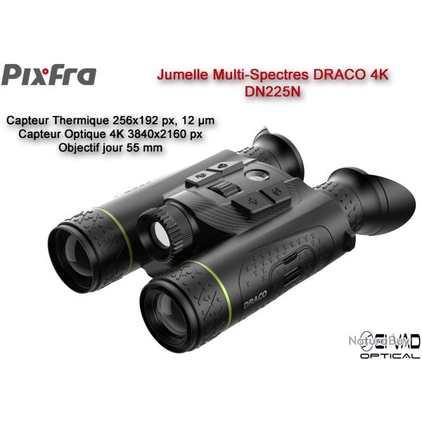 Jumelles thermiques multi-spectrales PIXFRA - Draco D225N 4k
