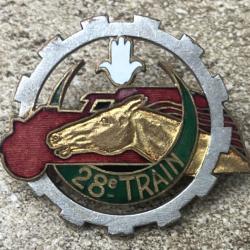 28&deg; Esc. du Train, &eacute;mail, roue dent&eacute;e argent&eacute;e, &eacute;pingle horizontale